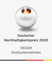 Siegersiegel Deutscher Nachhaltigkeitspreis 2020 in der Kategorie Großunternehmen